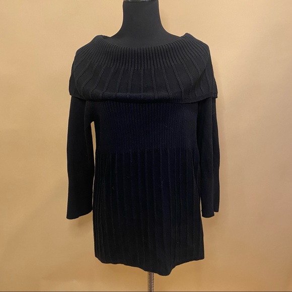 Kenneth Cole Reaction Sweaters - 5/$20 Kenneth Cole Reaction Black Cotton Off the Shoulder Knit Sweater L